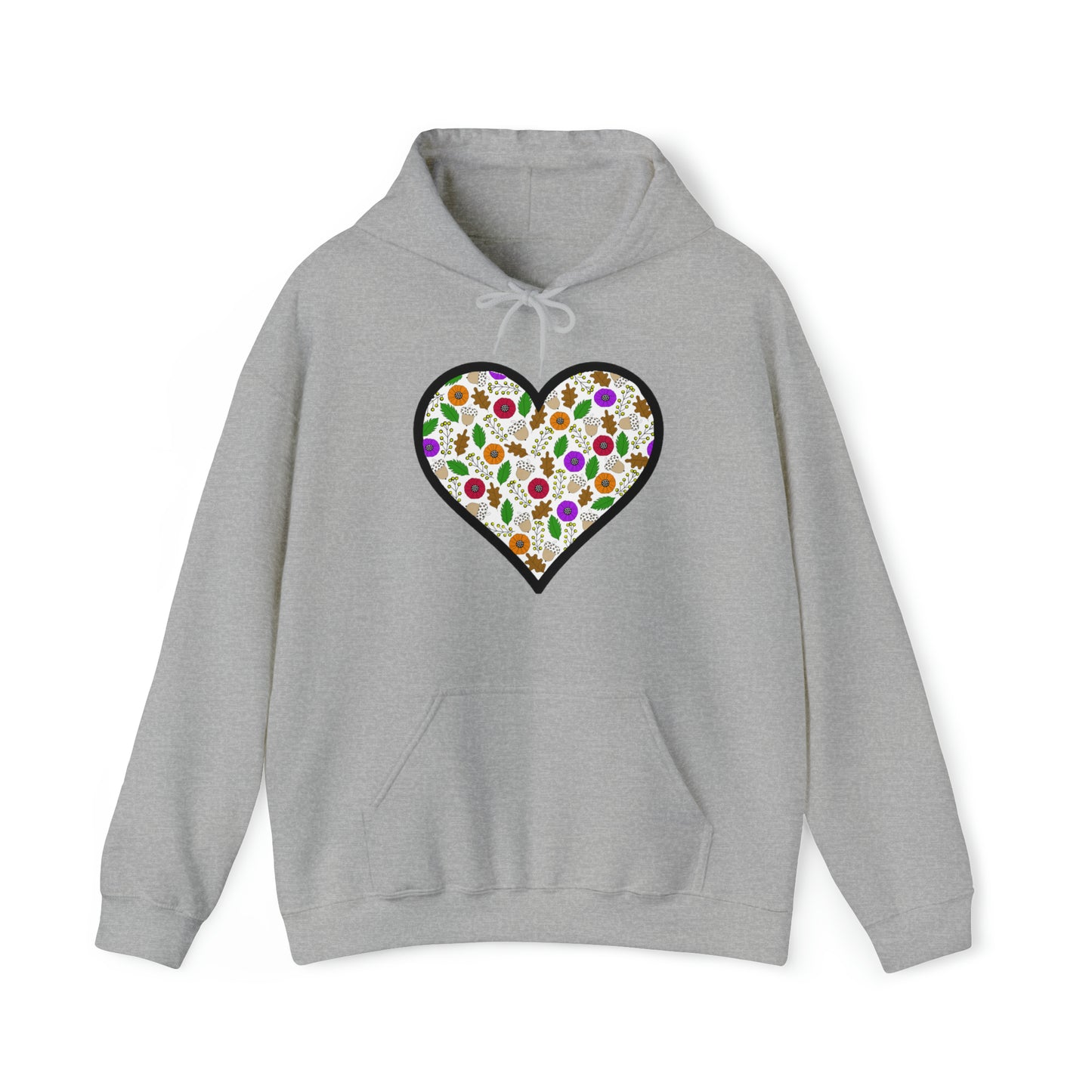 Fall Motif Heart Unisex Heavy Blend™ Hooded Sweatshirt