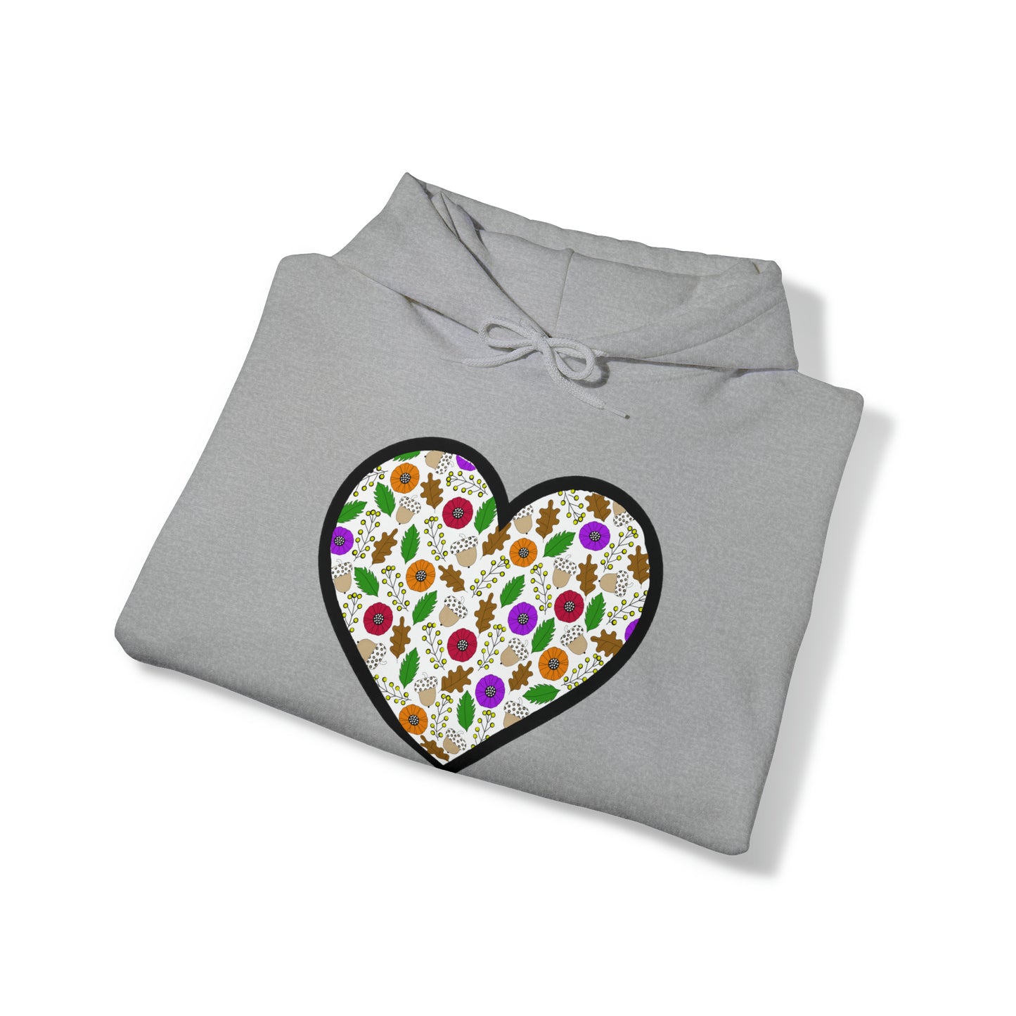 Fall Motif Heart Unisex Heavy Blend™ Hooded Sweatshirt
