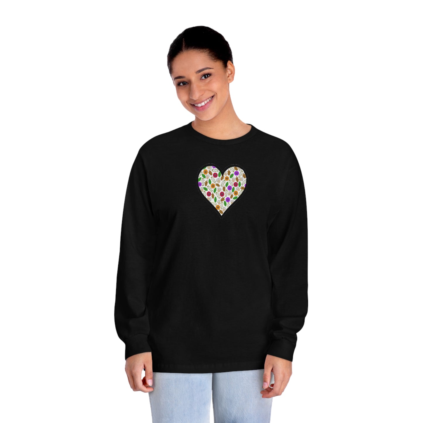 Tee Long sleeve Fall Motif Heart